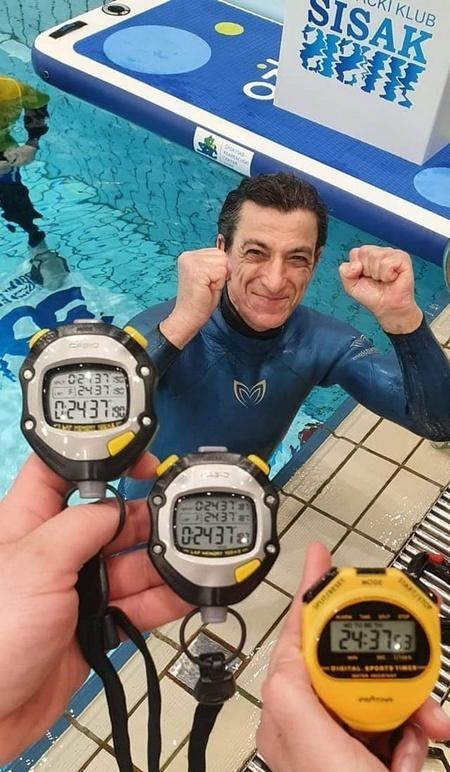 Budimir Sobat i jego rekordowe osiągnięcie, fot. Matej Radulovic, za: FB/dpszagreb Budimir Sobat
